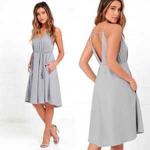 NWOT Grey Midi Dress